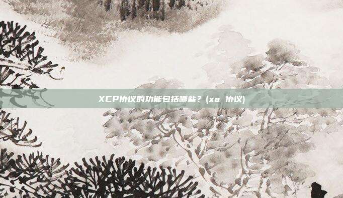 XCP协议的功能包括哪些?(xa 协议)