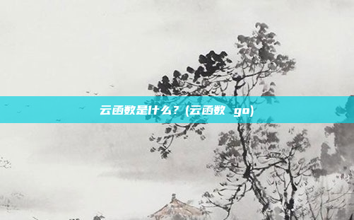 云函数是什么?(云函数 go)