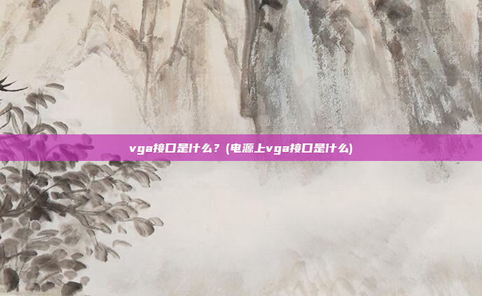 vga接口是什么?(电源上vga接口是什么)