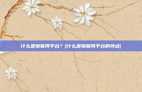 什么是物联网平台?(什么是物联网平台的特点)