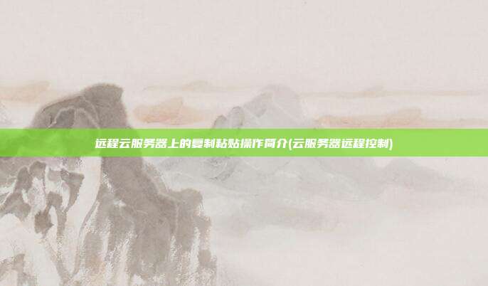 远程云服务器上的复制粘贴操作简介(云服务器远程控制)