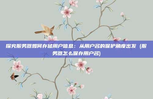 探究服务器如何存储用户信息:从用户名的保护角度出发 (服务器怎么保存用户名)