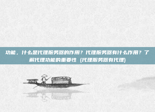 功能,什么是代理服务器的作用?代理服务器有什么作用?了解代理功能的重要性 (代理服务器有代理)