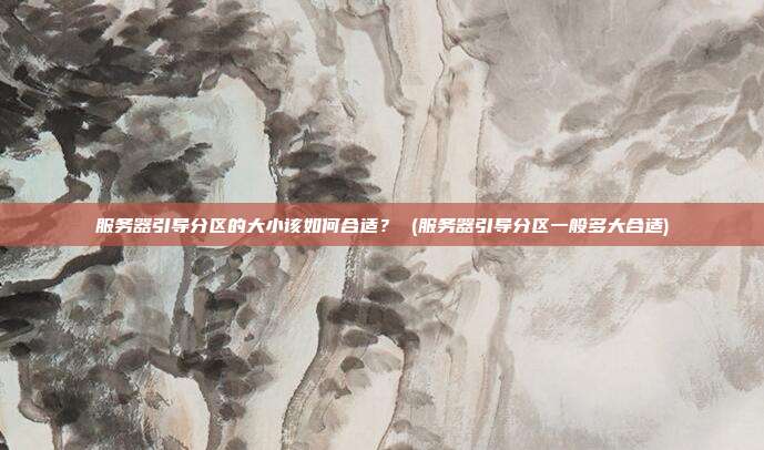 服务器引导分区的大小该如何合适? (服务器引导分区一般多大合适)