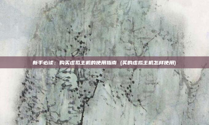 新手必读:购买虚拟主机的使用指南 (买的虚拟主机怎样使用)