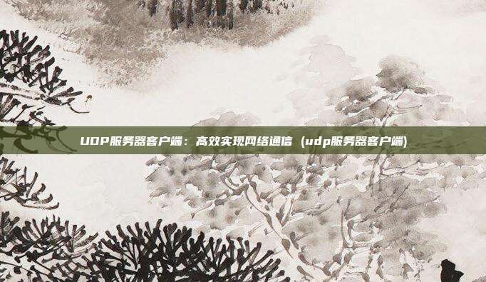 UDP服务器客户端:高效实现网络通信 (udp服务器客户端)