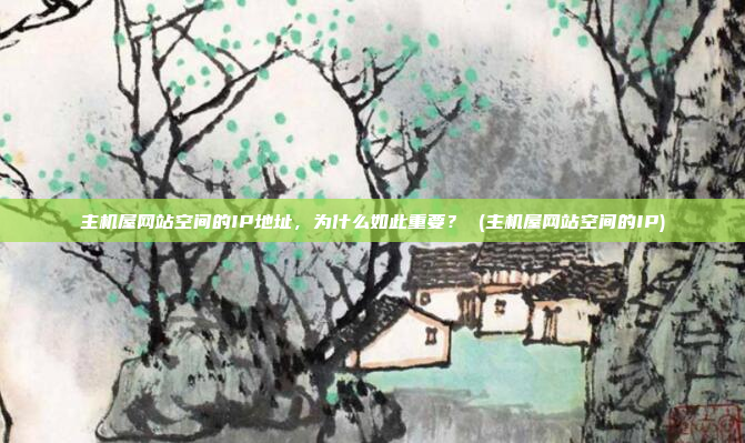 主机屋网站空间的IP地址，为什么如此重要？ (主机屋网站空间的IP)