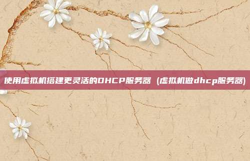 使用虚拟机搭建更灵活的DHCP服务器 (虚拟机做dhcp服务器)