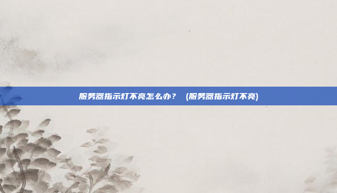 服务器指示灯不亮怎么办？ (服务器指示灯不亮)