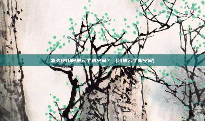 怎么使用阿里云手机空间? (阿里云手机空间)