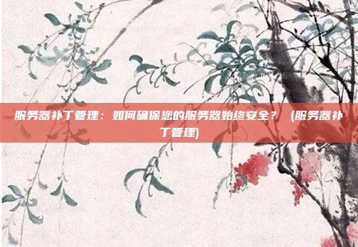 服务器补丁管理：如何确保您的服务器始终安全？ (服务器补丁管理)