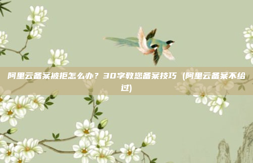 阿里云备案被拒怎么办?30字教您备案技巧 (阿里云备案不给过)
