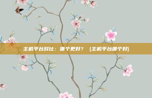 主机平台对比:哪个更好? (主机平台哪个好)