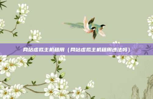 网站虚拟主机租用(网站虚拟主机租用违法吗)