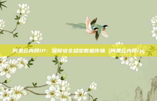 阿里云内网IP:保障安全稳定数据传输 (阿里云内网ip)