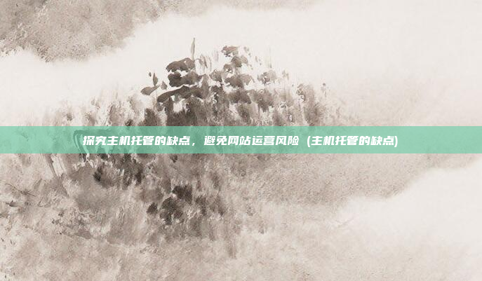 探究主机托管的缺点,避免网站运营风险 (主机托管的缺点)