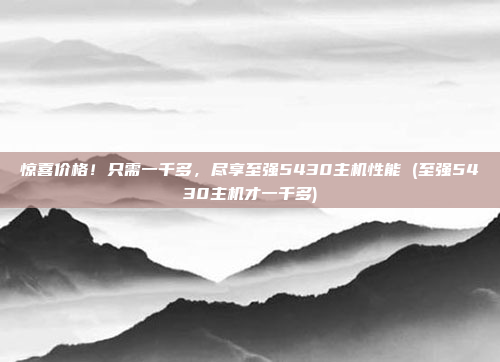 惊喜价格！只需一千多，尽享至强5430主机性能 (至强5430主机才一千多)
