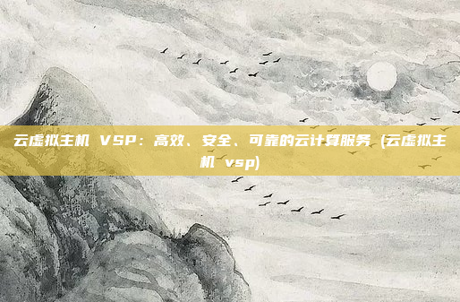 云虚拟主机 VSP:高效、安全、可靠的云计算服务 (云虚拟主机 vsp)