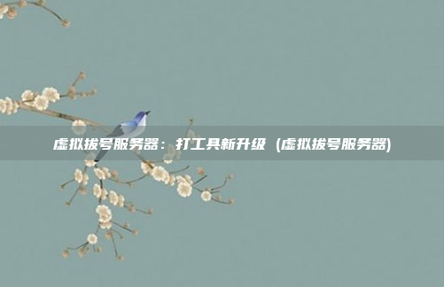 虚拟拔号服务器:打工具新升级 (虚拟拔号服务器)