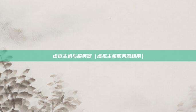 虚拟主机与服务器（虚拟主机服务器租用）