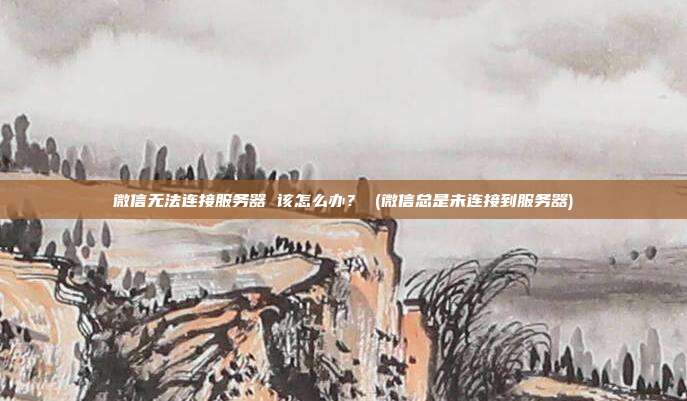 微信无法连接服务器 该怎么办？ (微信总是未连接到服务器)