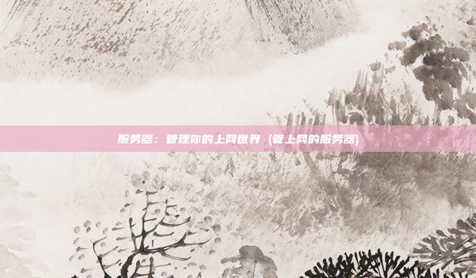 服务器:管理你的上网世界 (管上网的服务器)