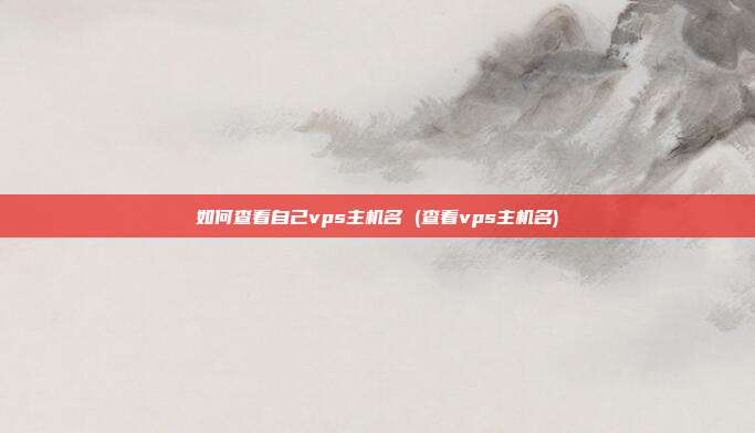 如何查看自己vps主机名 (查看vps主机名)