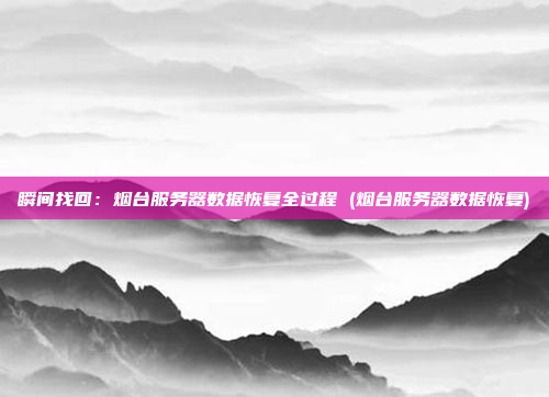 瞬间找回:烟台服务器数据恢复全过程 (烟台服务器数据恢复)