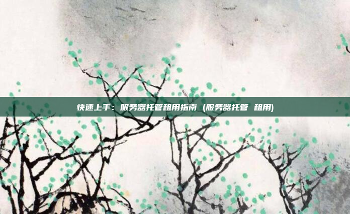 快速上手:服务器托管租用指南 (服务器托管 租用)