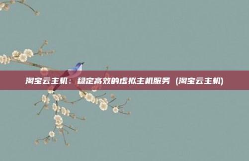 淘宝云主机:稳定高效的虚拟主机服务 (淘宝云主机)
