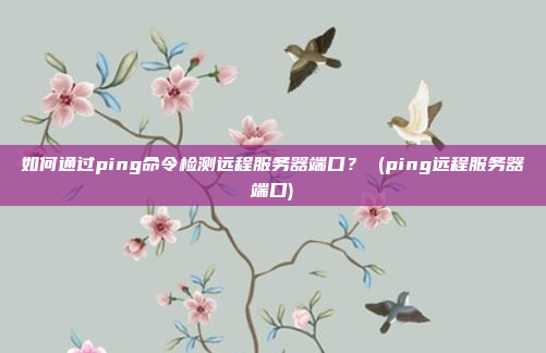 如何通过ping命令检测远程服务器端口? (ping远程服务器端口)