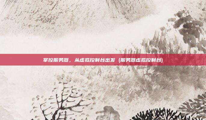 掌控服务器,从虚拟控制台出发 (服务器虚拟控制台)