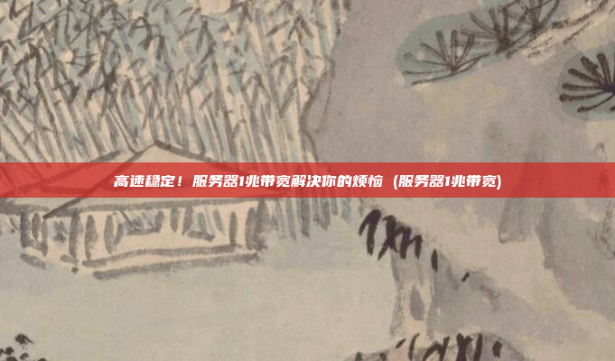 高速稳定!服务器1兆带宽解决你的烦恼 (服务器1兆带宽)