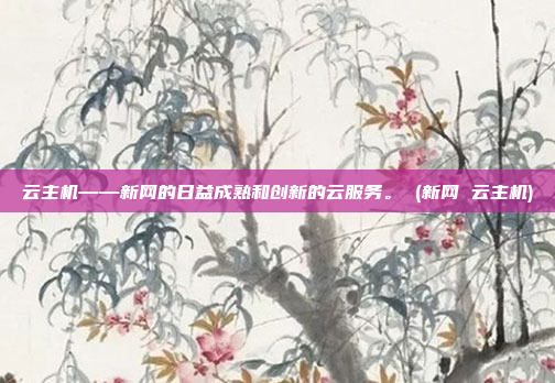 云主机——新网的日益成熟和创新的云服务。 (新网 云主机)
