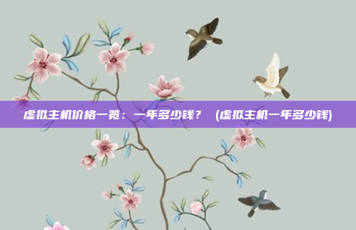 虚拟主机价格一览:一年多少钱? (虚拟主机一年多少钱)