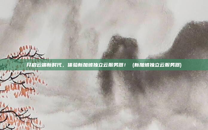 开启云端新时代，体验新加坡独立云服务器！ (新加坡独立云服务器)