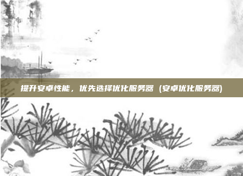 提升安卓性能,优先选择优化服务器 (安卓优化服务器)