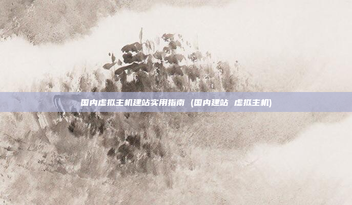 国内虚拟主机建站实用指南 (国内建站 虚拟主机)