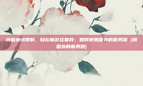 突破地域限制,轻松畅游互联网:如何使用国外的服务器 (用国外的服务器)