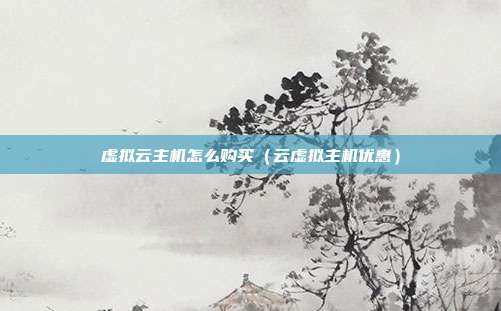虚拟云主机怎么购买（云虚拟主机优惠）