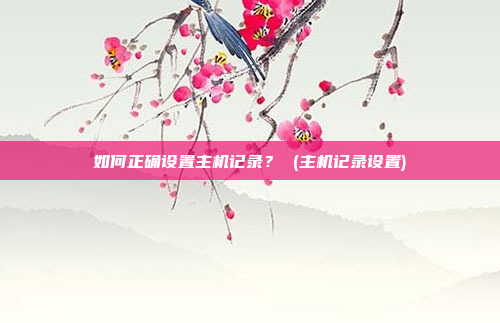 如何正确设置主机记录？ (主机记录设置)