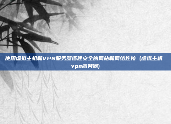 使用虚拟主机和VPN服务器搭建安全的网站和网络连接 (虚拟主机 vpn服务器)