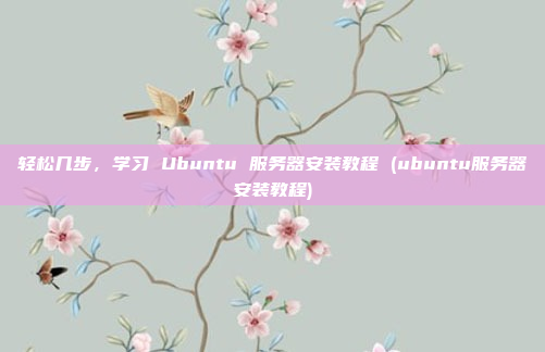 轻松几步,学习 Ubuntu 服务器安装教程 (ubuntu服务器安装教程)