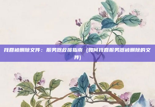找回被删除文件:服务器救援指南 (如何找回服务器被删除的文件)