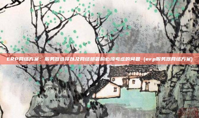 ERP网络方案：服务器选择以及网络部署前必须考虑的问题 (erp服务器网络方案)