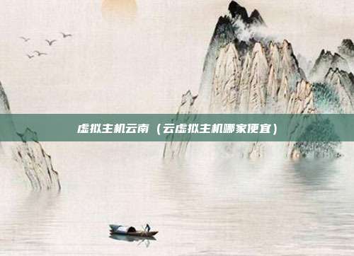 虚拟主机云南(云虚拟主机哪家便宜)