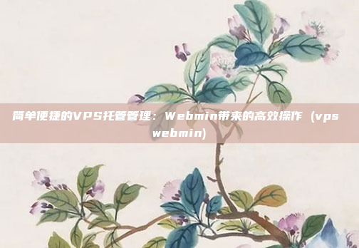 简单便捷的VPS托管管理:Webmin带来的高效操作 (vps webmin)