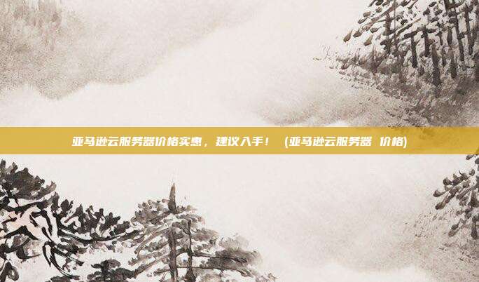 亚马逊云服务器价格实惠,建议入手! (亚马逊云服务器 价格)