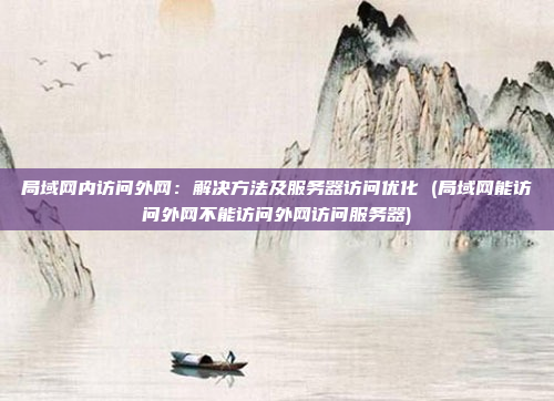 局域网内访问外网：解决方法及服务器访问优化 (局域网能访问外网不能访问外网访问服务器)