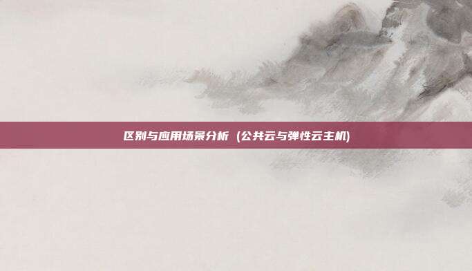区别与应用场景分析 (公共云与弹性云主机)